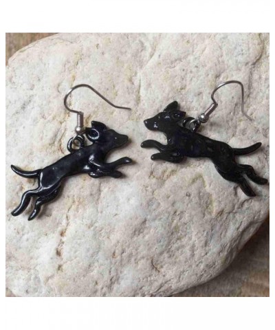 Enamel Black Lab Dock Dog Earrings $21.56 Earrings