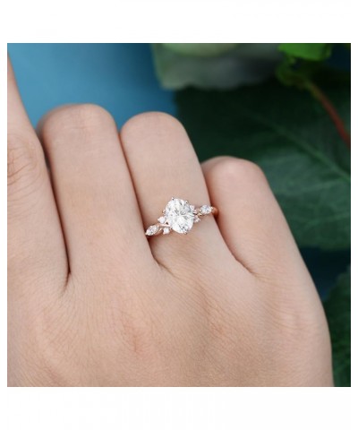 Lab-Grown Diamond Moissanite Engagement Ring for Women Pear/Marquise/Oval/Emerald Cut Vintage Wedding Ring in Sterling Silver...