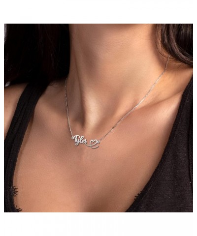 Heart Name Necklace Personalized Initial Stainless Steel Pendant Jewelry Christmas Gift Curb Chain 18 Bella $10.79 Necklaces