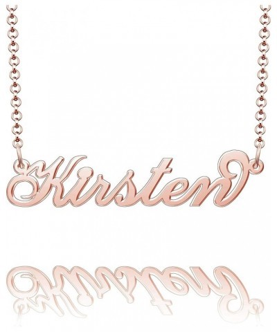 Sterling Silver Pendant Customized Plate Personalized Name Necklace Gift for Women Couple Kirsten Rose Gold $11.39 Necklaces