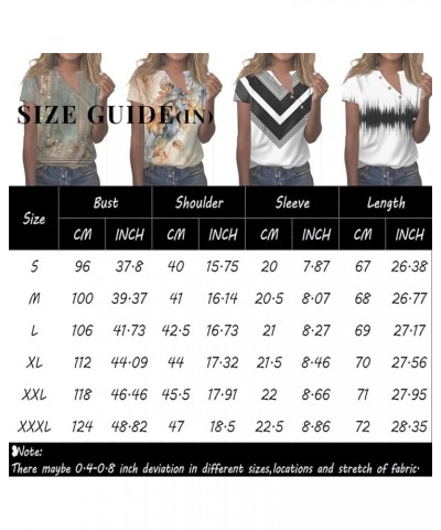 Short Sleeve Shirts for Women Trendy V Neck T Shirt Button Down Oversized Shirt Top Loose Printed Casual Pullover 3-black $4....