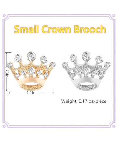 Small Crown Brooch pins for women fashion Rhinestone Gold Silver Crown Brooch for men 100PCS Gold $7.14 Brooches & Pins