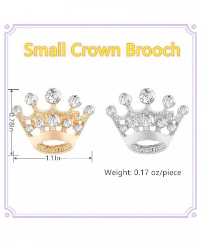 Small Crown Brooch pins for women fashion Rhinestone Gold Silver Crown Brooch for men 100PCS Gold $7.14 Brooches & Pins