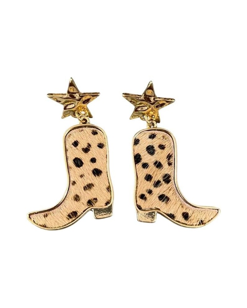 Cute Cowboy Boot Earrings Cowboy Hat Texas Boots Earring Cow Print Pink Cowgirl Western Dangle Drop Earrings For Women Girls ...