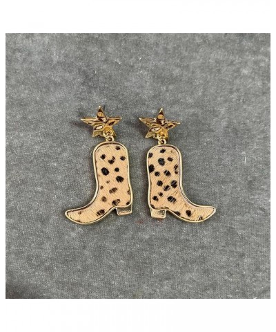 Cute Cowboy Boot Earrings Cowboy Hat Texas Boots Earring Cow Print Pink Cowgirl Western Dangle Drop Earrings For Women Girls ...