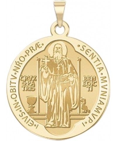 Saint Benedict Religious Medal - in Sterling Silver, 10K, or 14K Gold 3/4 x 3/4 Inch Medal Only Solid 10k Yellow Gold $66.81 ...