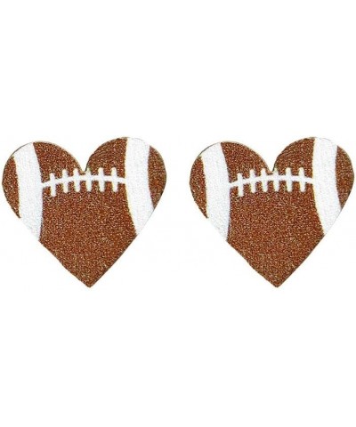 Heart Shaped Wooden Sports Stud Earrings Baseball Football Volleyball Basketball Wood Stud Earrings Fans Players Jewelry Hear...