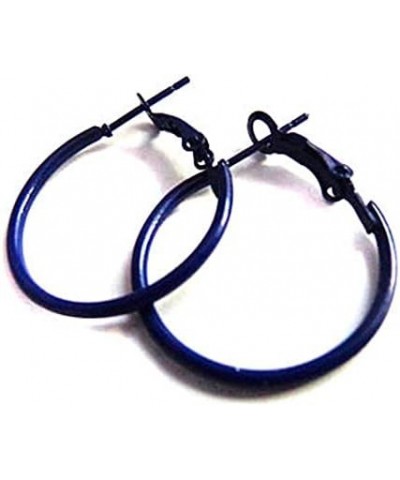 Navy Blue Hoop Earrings Dark Blue Hoops 2.75 inch Hoops $7.01 Earrings