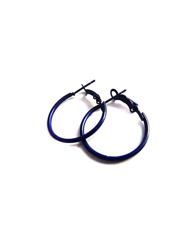 Navy Blue Hoop Earrings Dark Blue Hoops 2.75 inch Hoops $7.01 Earrings