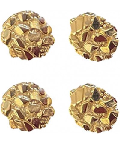 Unisex Rough Textured Cookie Nugget Stud Earing In Gold Plated round round $10.25 Earrings