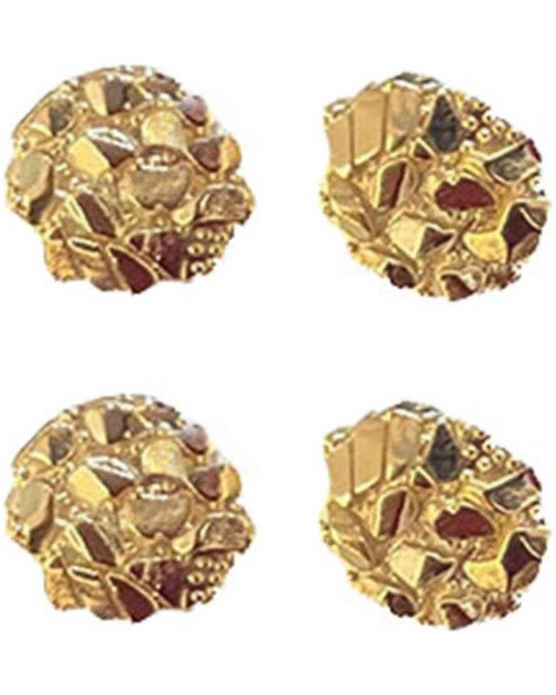 Unisex Rough Textured Cookie Nugget Stud Earing In Gold Plated round round $10.25 Earrings