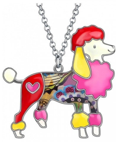 Love Heart Enamel Zinc Alloy Metal Poodle Puppy Dog Necklace Pendant Pets Unique Design Red $8.00 Necklaces