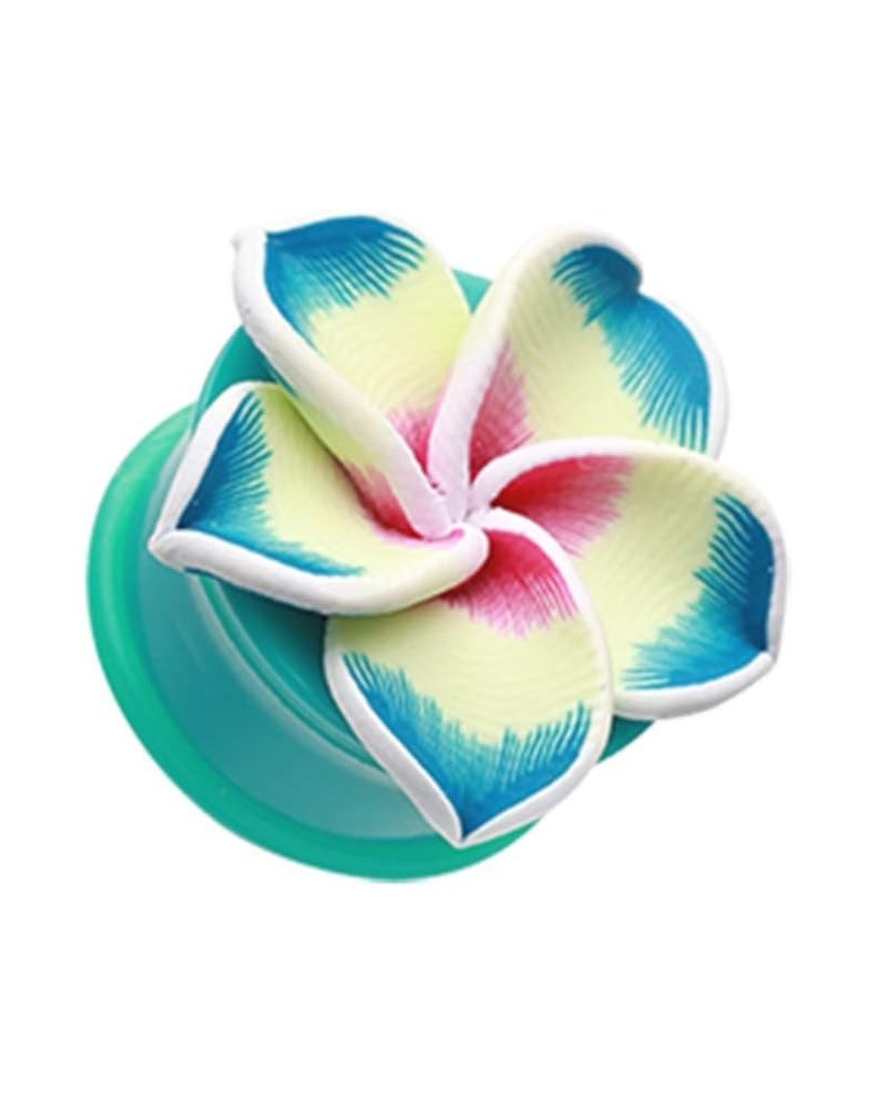 Hawaiian Plumeria Flower Acrylic Ear Gauge WildKlass Plug 1" (25mm) $15.59 Body Jewelry