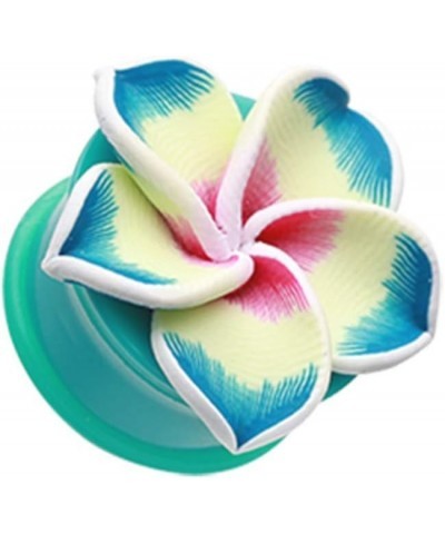 Hawaiian Plumeria Flower Acrylic Ear Gauge WildKlass Plug 1" (25mm) $15.59 Body Jewelry