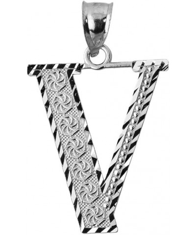 .925 Sterling Silver Initial Letters A-Z Charm Pendant 1.25 Inches V $15.89 Pendants