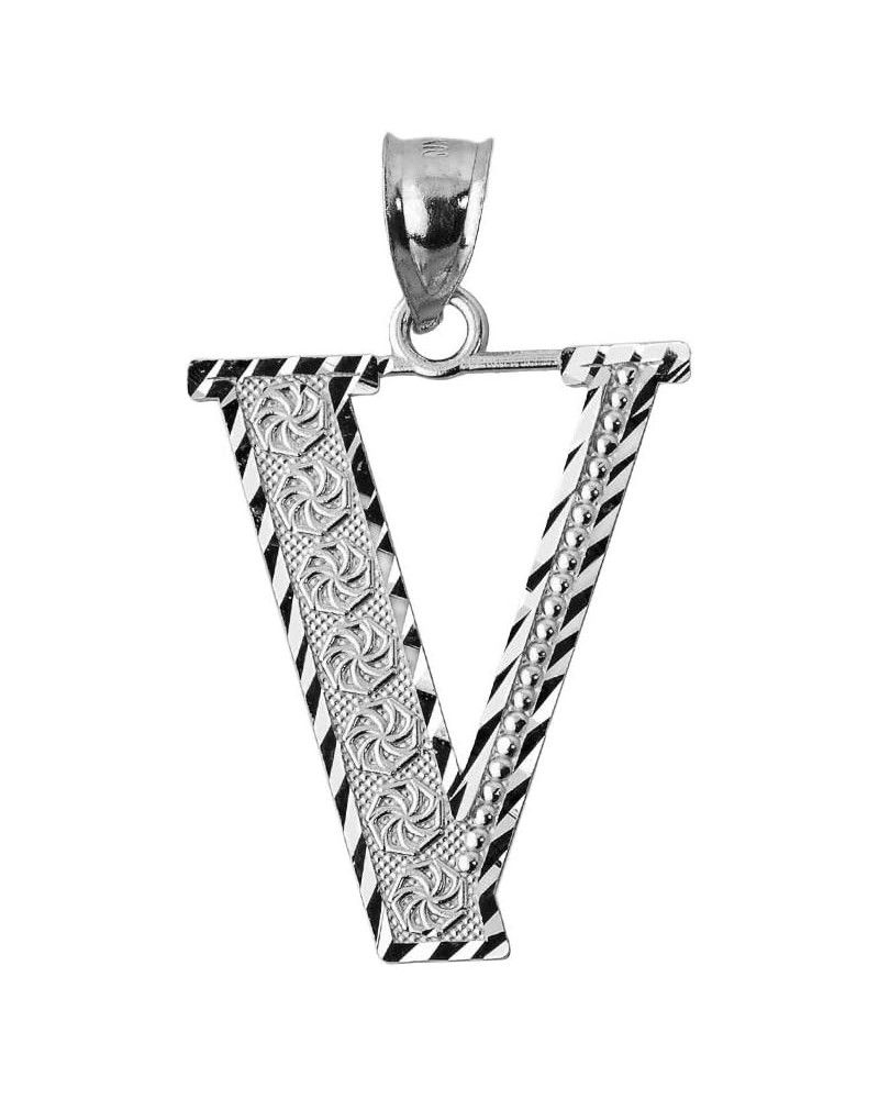 .925 Sterling Silver Initial Letters A-Z Charm Pendant 1.25 Inches V $15.89 Pendants