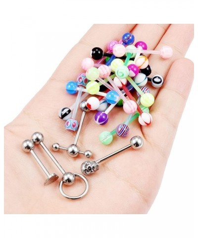 Tongue Rings Tongue Rings for Women Tongue Ring Tongue Piercing Jewelry Tongue Rings Surgical Steel Plastic Tongue Rings Clea...