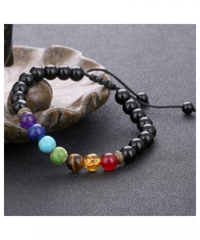 Lava Rock Chakra Bracelet 7 Chakra 8mm Natural Stone Healing Bracelet Stress Relief Yoga Beads Anxiety Bracelet Aromatherapy ...