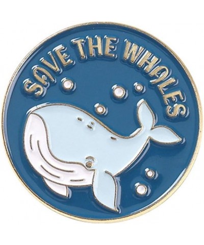 2/5pcs Save The Ocean Environmentalist Brooches & Pins, Protect The Earth Cartoon Brooch Pin Blue Fishes Sea Animal Lapel Pin...