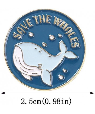 2/5pcs Save The Ocean Environmentalist Brooches & Pins, Protect The Earth Cartoon Brooch Pin Blue Fishes Sea Animal Lapel Pin...