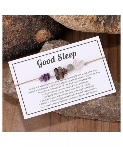 Healing Chakra Amethyst Crystal Beaded Bracelet with Caring Wish Card Adjustable Spiritual Anxiety Love Friendship Stone Bead...