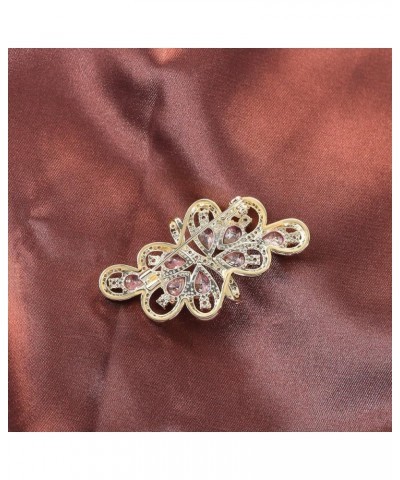 Cubic Zirconia Crystal Rhinestone Wedding Brooch Pin For Women Brides Jewelry A-Gold Pink $9.38 Brooches & Pins