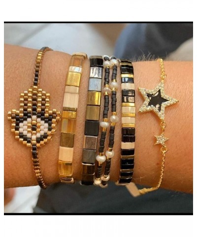 Tila Bead Bracelet Women Strand Bracelet Flat Bead Bracelet Handmade Stack Friendship Bracelet 2104B $9.40 Bracelets