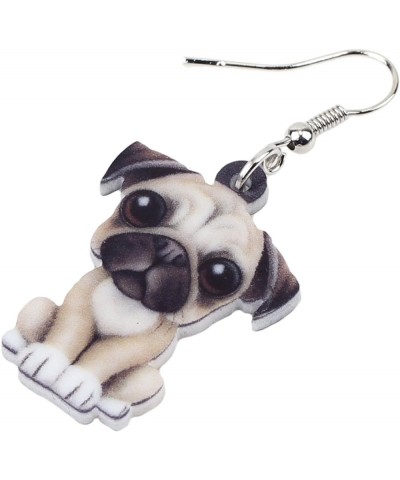 Acrylic Donuts Bulldog Pug Dog Earrings Dangle Drop Sweet Pet Ornaments Jewelry For Women Charm Gift Beige $6.95 Earrings