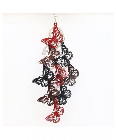 Nine Piece Obliquely Flying Butterfly Earrings for Woman Girls,Long Dangle Mix Color Butterfly Earring rb $7.64 Earrings