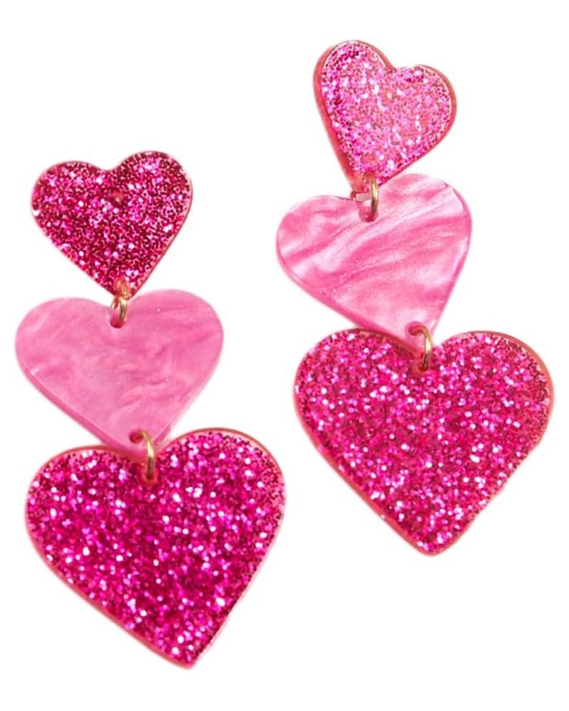 Lovely Glitter Sequins Love Heart Earrings for Women Girls Lightweight Acrylic Star Drop Earrings Statement Jewelry Valentine...