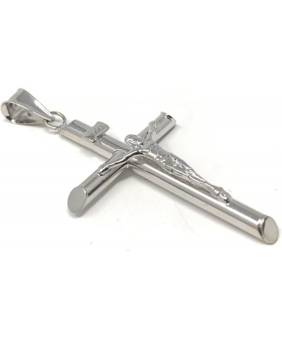 14K White Gold Crucifix Cross Religious Charm Pendant with 1mm Box Chain Necklace 24.0 Inches $156.10 Necklaces