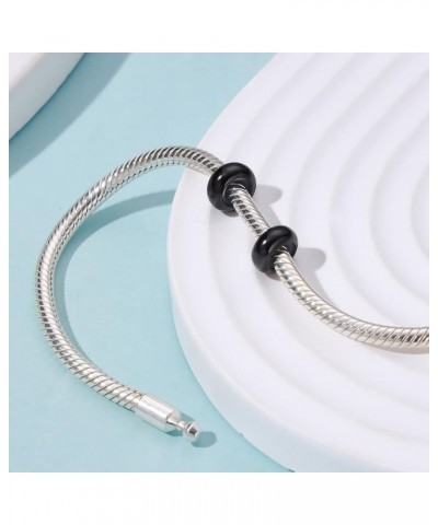 2Pcs 925 Sterling Silver Stopper Rubber Beads Charm for Pandora European Snake Chain Bracelet Black ( 2 pcs) $11.28 Bracelets