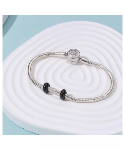 2Pcs 925 Sterling Silver Stopper Rubber Beads Charm for Pandora European Snake Chain Bracelet Black ( 2 pcs) $11.28 Bracelets