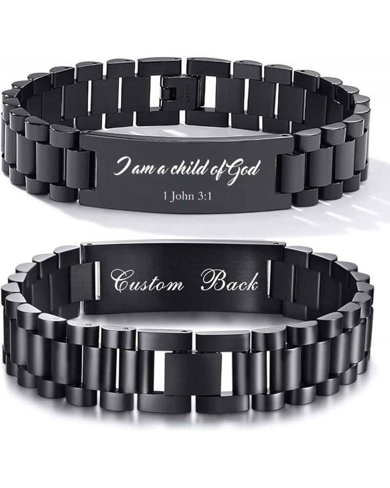 Personalized Bible Verse Bracelets for Men - Engraved Inspirational Religious Scripture Quote Wristbands, Women Unisex Encour...