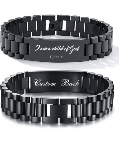 Personalized Bible Verse Bracelets for Men - Engraved Inspirational Religious Scripture Quote Wristbands, Women Unisex Encour...