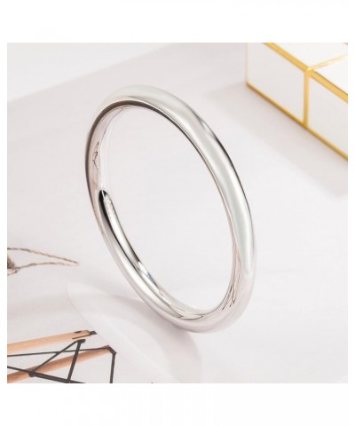 Minimalism Women Men 925 Sterling Silver Bracelet Width 7-8MM Diameter 60-65 mm Solid Smooth On Bangle Cuff Fashion Fine Jewe...