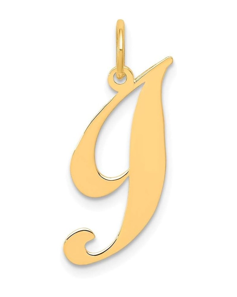 14K Yellow Gold Small Fancy Script Initial E Charm (Width 13 to 17) Initial I $50.52 Pendants