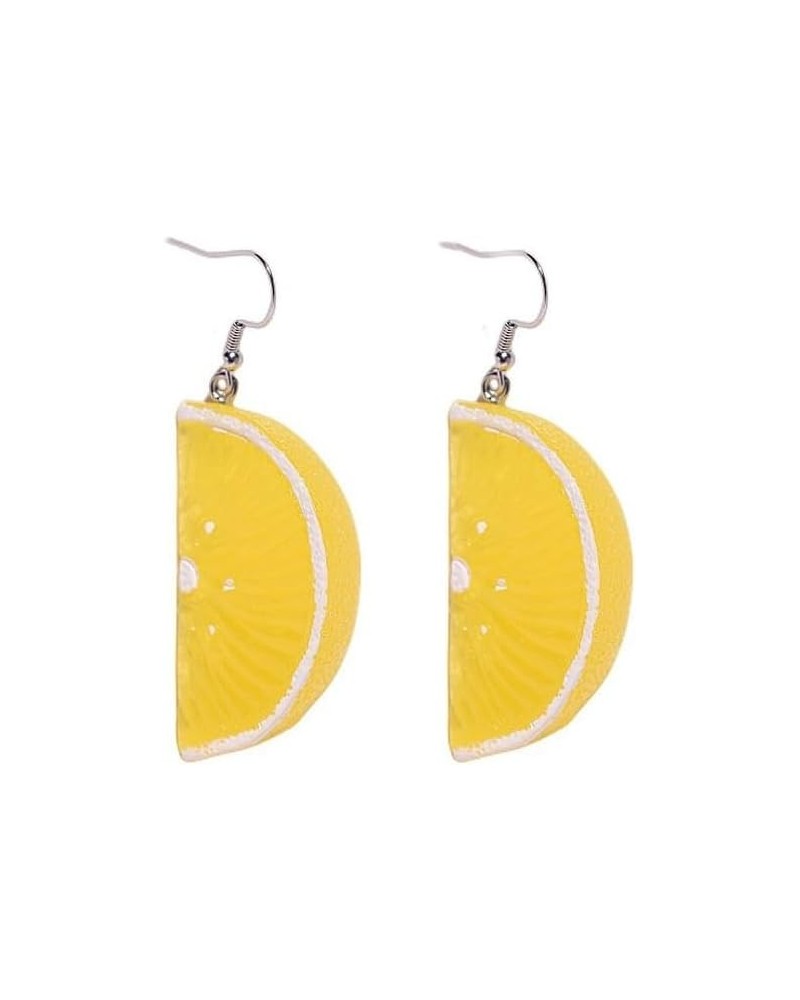 3D Lemon Earrings for Women Fashion Cute Handmade Tangerine Petal Resin Earrings Funny Imitation Lightweight Fruit Dangle Ear...