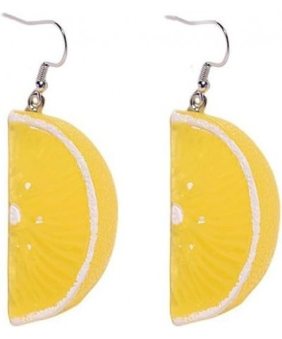 3D Lemon Earrings for Women Fashion Cute Handmade Tangerine Petal Resin Earrings Funny Imitation Lightweight Fruit Dangle Ear...