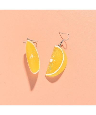 3D Lemon Earrings for Women Fashion Cute Handmade Tangerine Petal Resin Earrings Funny Imitation Lightweight Fruit Dangle Ear...