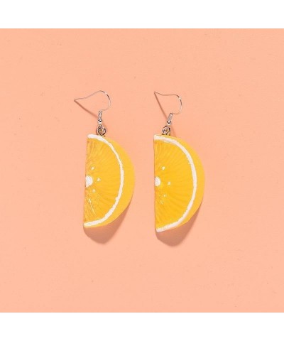 3D Lemon Earrings for Women Fashion Cute Handmade Tangerine Petal Resin Earrings Funny Imitation Lightweight Fruit Dangle Ear...