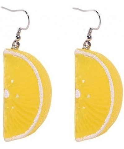 3D Lemon Earrings for Women Fashion Cute Handmade Tangerine Petal Resin Earrings Funny Imitation Lightweight Fruit Dangle Ear...