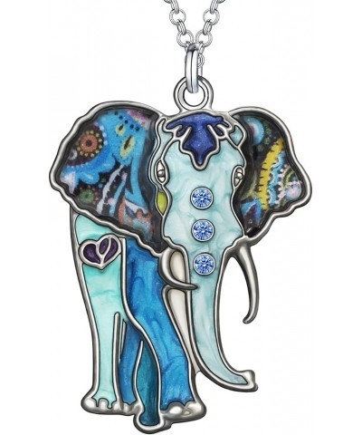 Signature Africa Wildlife Collection SUNRISE Jungle Safari Wild Elephant Enamel Pendant Necklace Navy $8.47 Necklaces