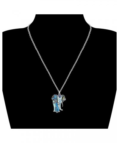 Signature Africa Wildlife Collection SUNRISE Jungle Safari Wild Elephant Enamel Pendant Necklace Navy $8.47 Necklaces