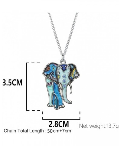 Signature Africa Wildlife Collection SUNRISE Jungle Safari Wild Elephant Enamel Pendant Necklace Navy $8.47 Necklaces