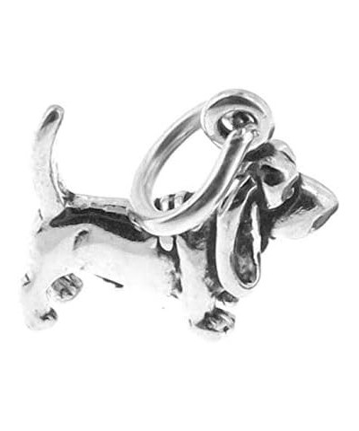 925 Sterling Silver Tiny 10mm x 11mm Basset Hound Dog Puppy Charm Pendant Bracelet Jewelry - Charm Crazy $10.76 Bracelets