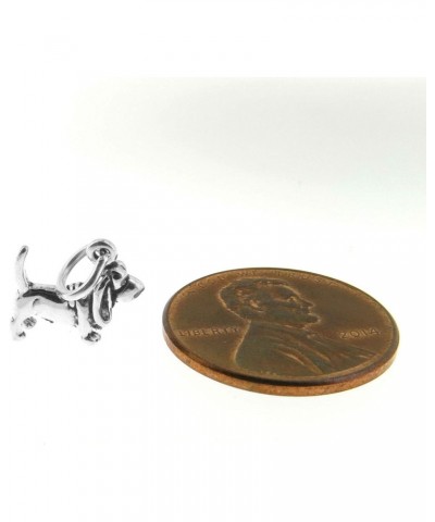 925 Sterling Silver Tiny 10mm x 11mm Basset Hound Dog Puppy Charm Pendant Bracelet Jewelry - Charm Crazy $10.76 Bracelets