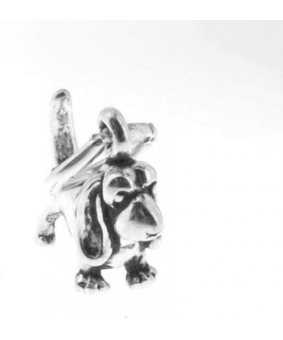 925 Sterling Silver Tiny 10mm x 11mm Basset Hound Dog Puppy Charm Pendant Bracelet Jewelry - Charm Crazy $10.76 Bracelets