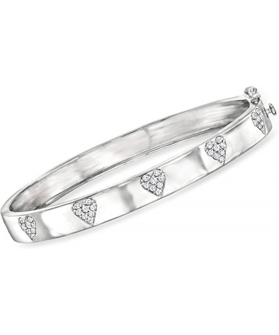 0.50 ct. t.w. Diamond Heart Bangle Bracelet in Sterling Silver 7.0 Inches $185.00 Bracelets