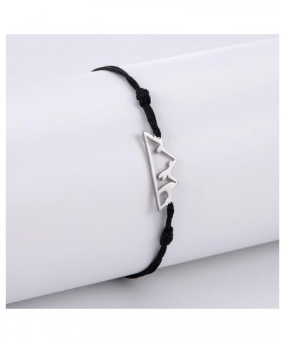 Mountain Range Double Rope Bracelet For Women Men Stainless Steel Fashion Hollow Out Style Mountain Range Double Layer Handma...